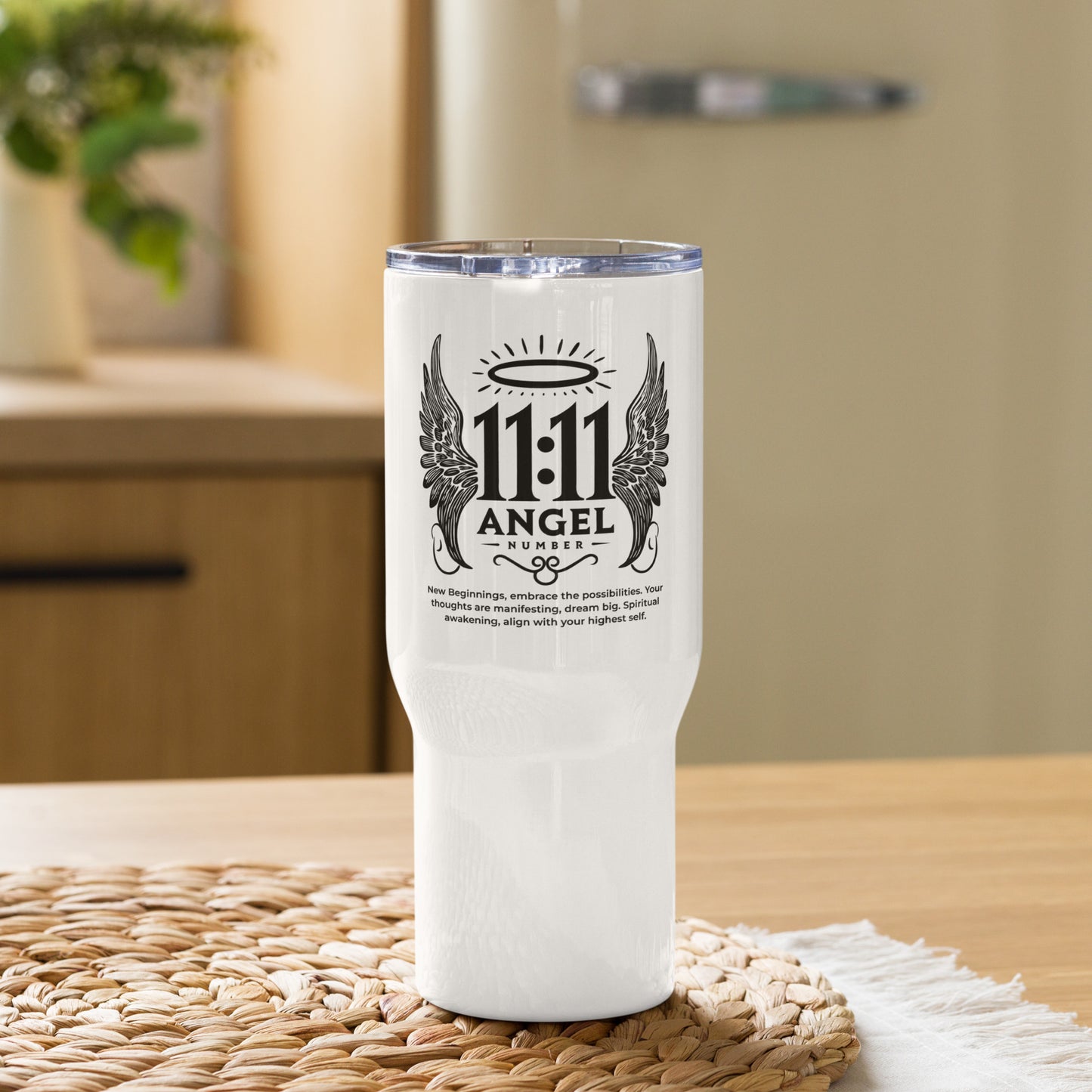 Angelic Collection/Angelic - Travel Mug/Angel Number 11:11 Message and Graphics