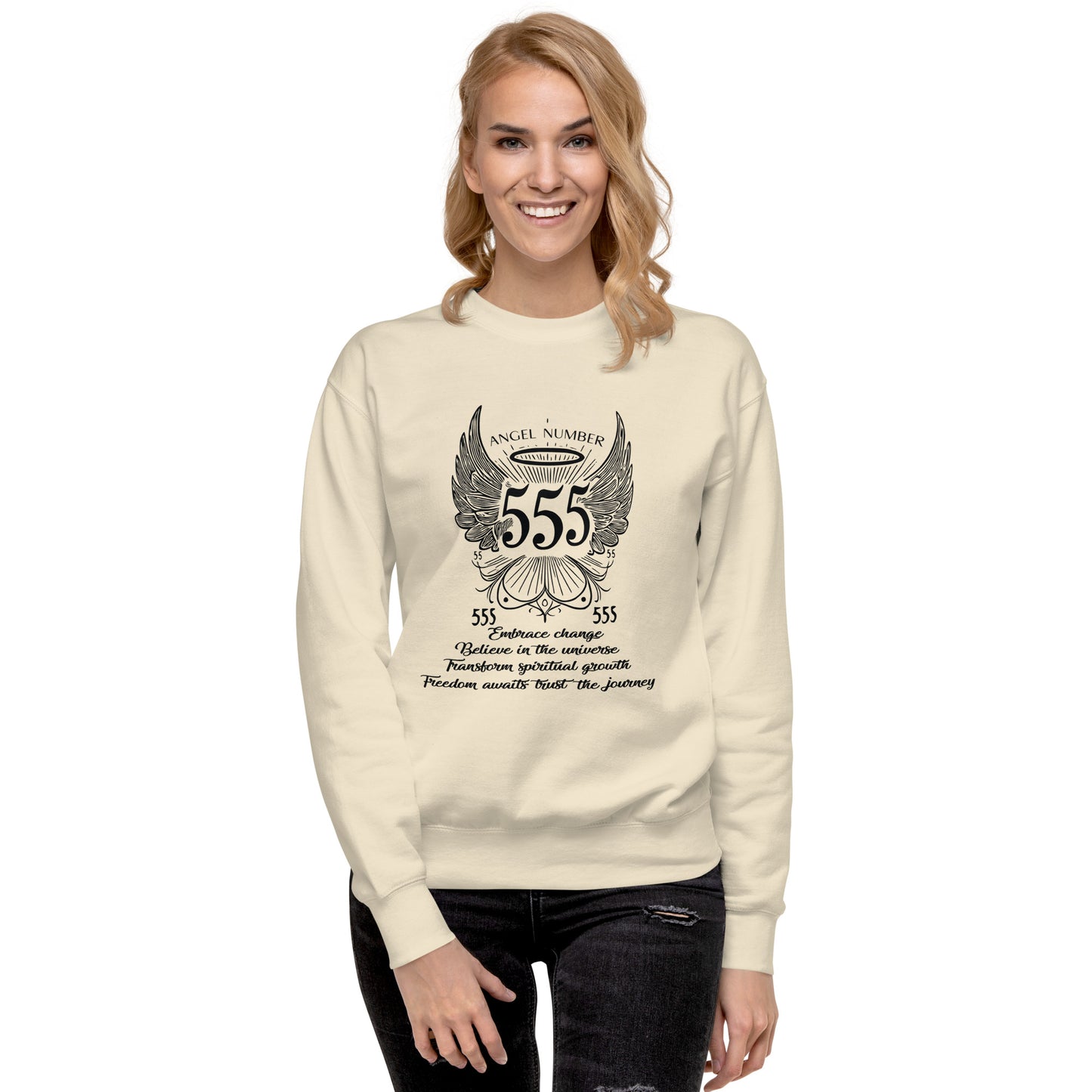 Angel Collection / Angelic - Unisex Sweatshirt / Angel Number 555 Message & Graphics