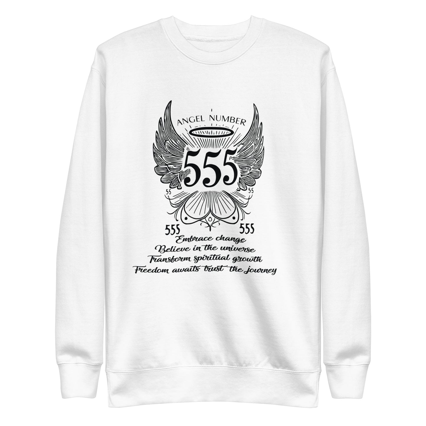 Angel Collection / Angelic - Unisex Sweatshirt / Angel Number 555 Message & Graphics