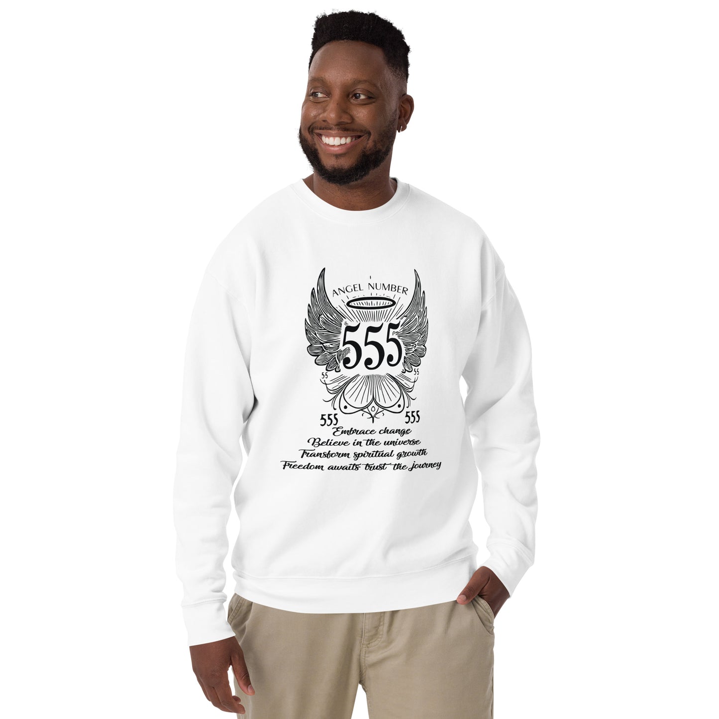 Angel Collection / Angelic - Unisex Sweatshirt / Angel Number 555 Message & Graphics