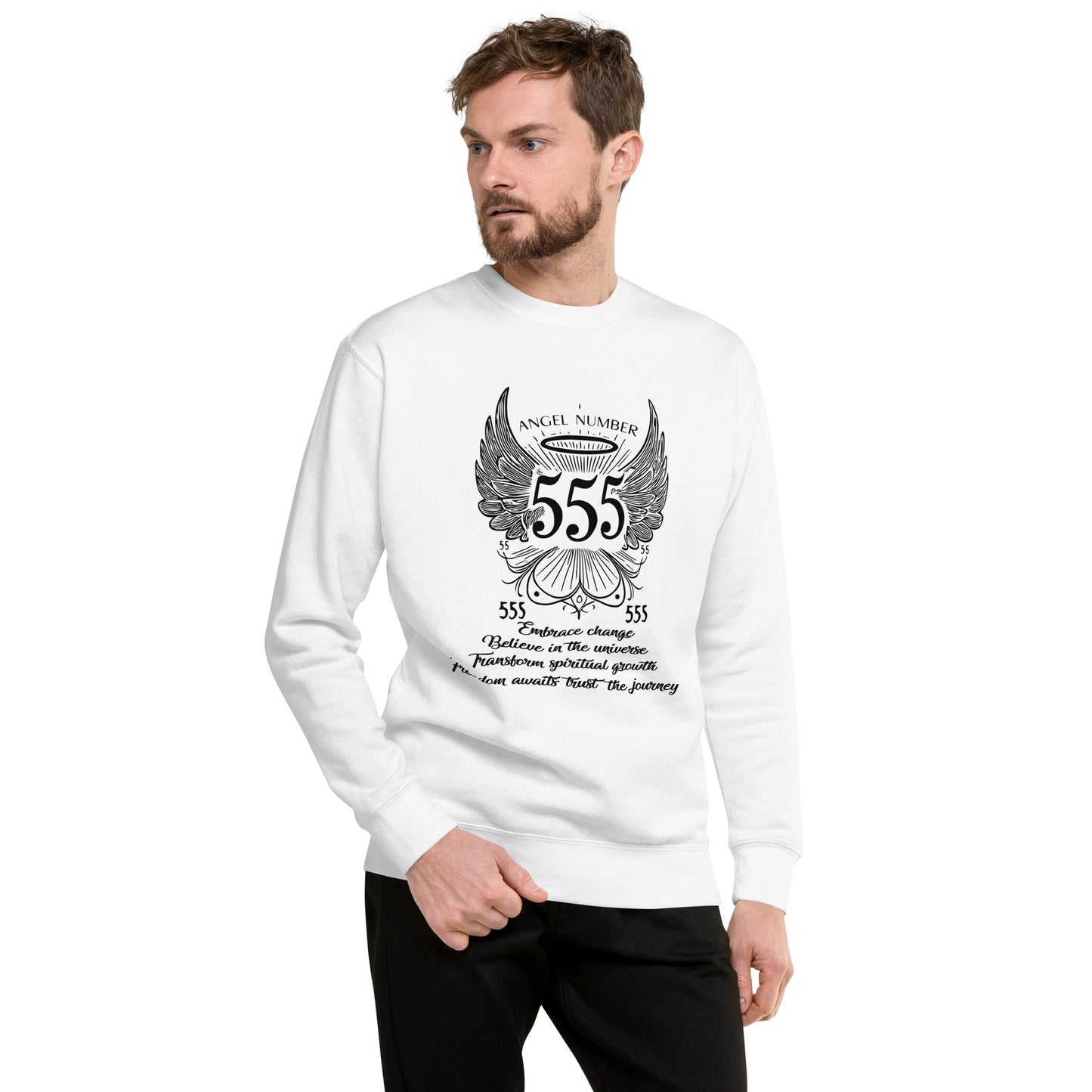 Angel Collection / Angelic - Unisex Sweatshirt / Angel Number 555 Message & Graphics