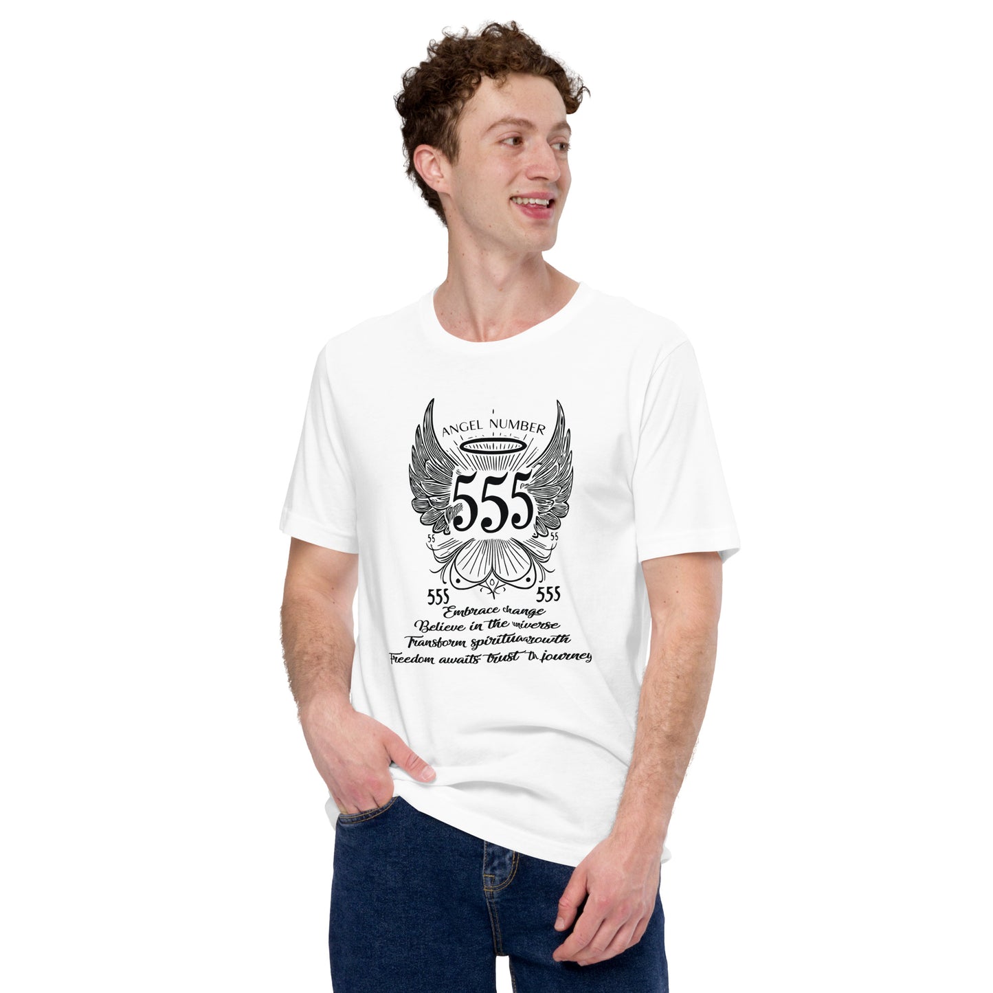 Angel Collection / Angelic - Unisex Tshirt / Angel Number 555 Message & Graphics