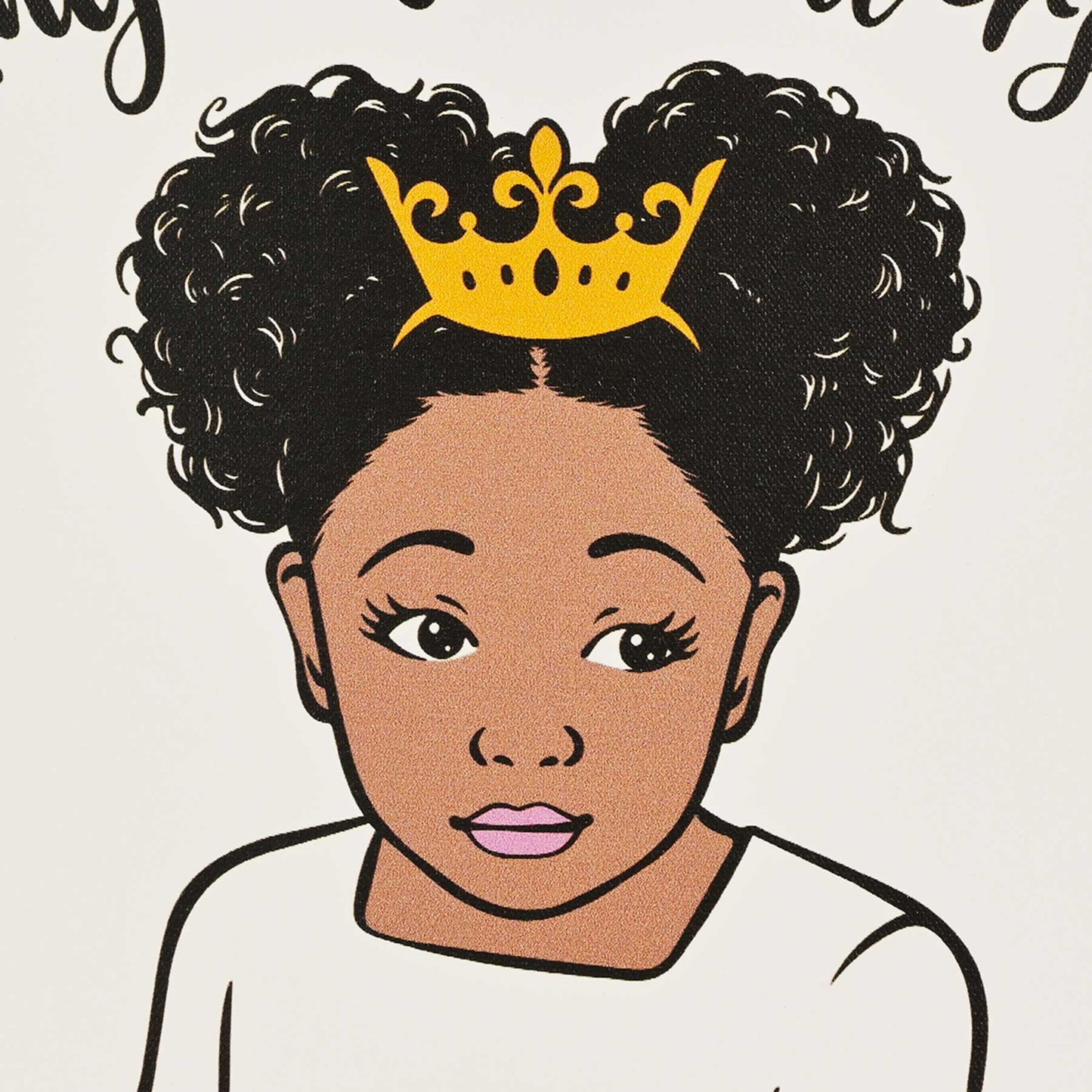 Girls Canvas Wall Art | Beautiful Me | Infinity | My Life Matters | Gold Crown