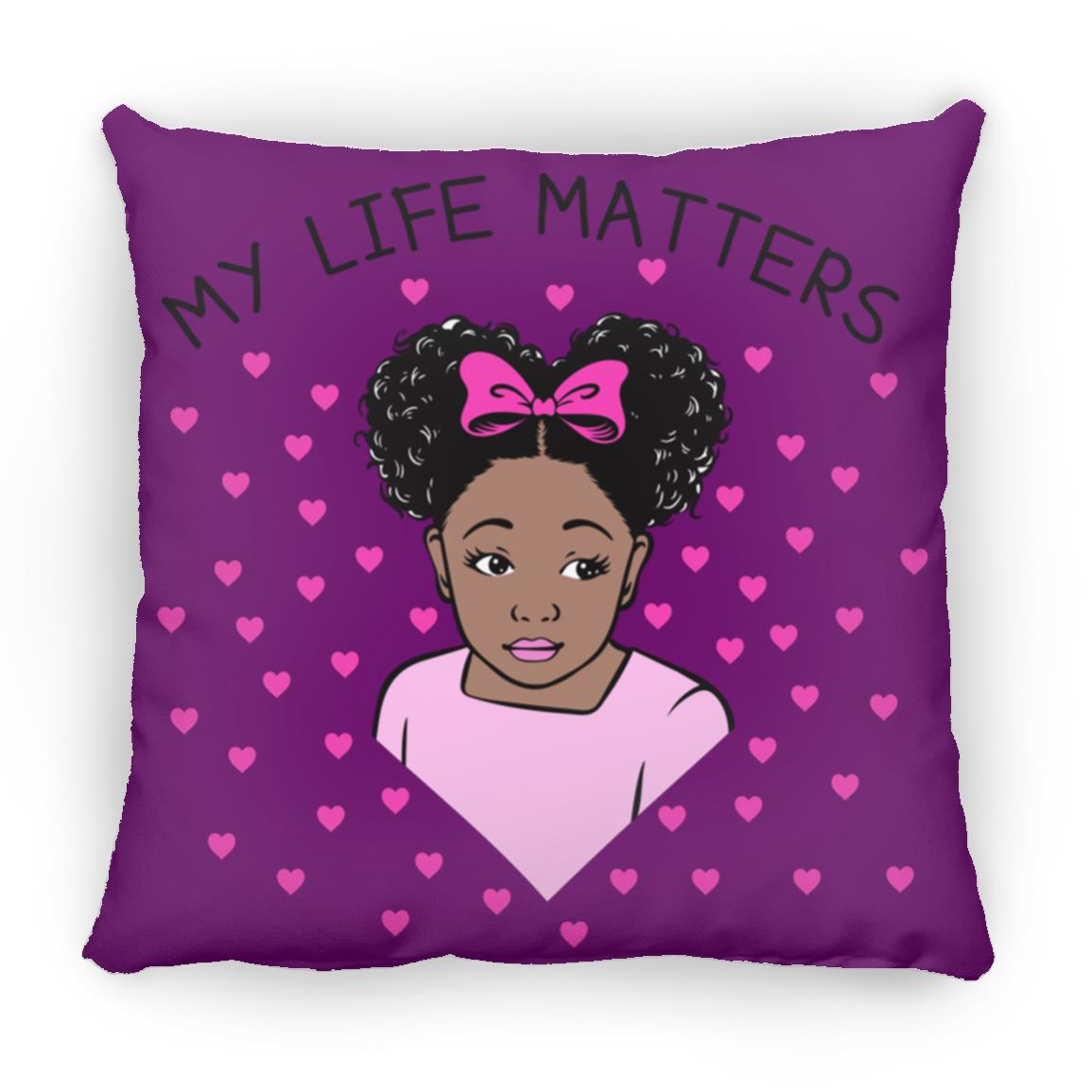 Girls Throw Pillows | Beautiful Me | Infinity | My Life Matters | Pink Bow | Little Pink Hearts