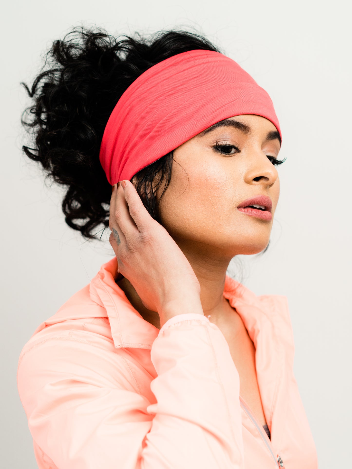 Head Band: Grace | Coral Moisture Absorbing Gym Exercise Wrap | Linda Christen Designs