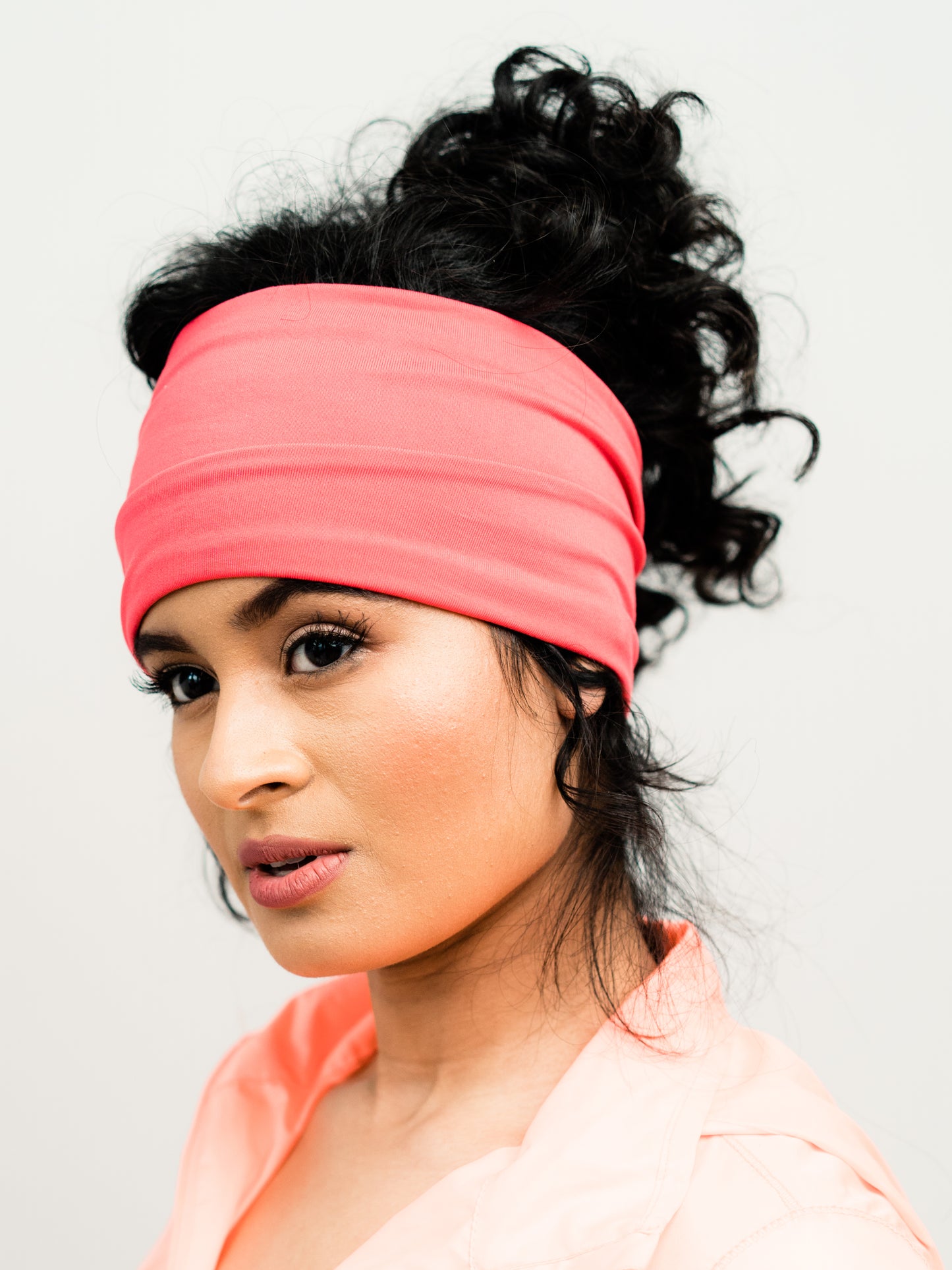 Head Band: Grace | Coral Moisture Absorbing Gym Exercise Wrap | Linda Christen Designs