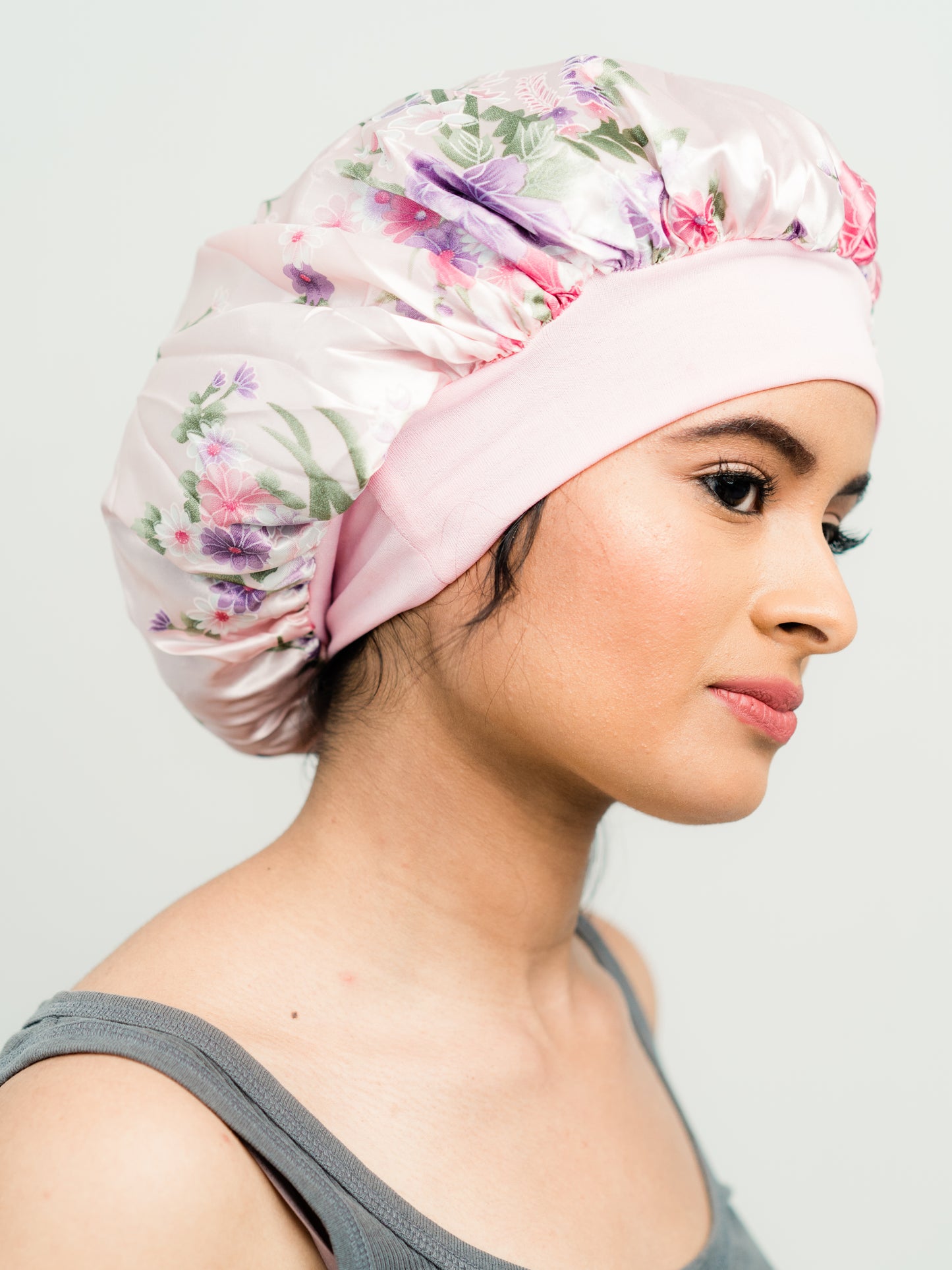 Satin-Lined Bonnet With Floral Pattern | Sophia