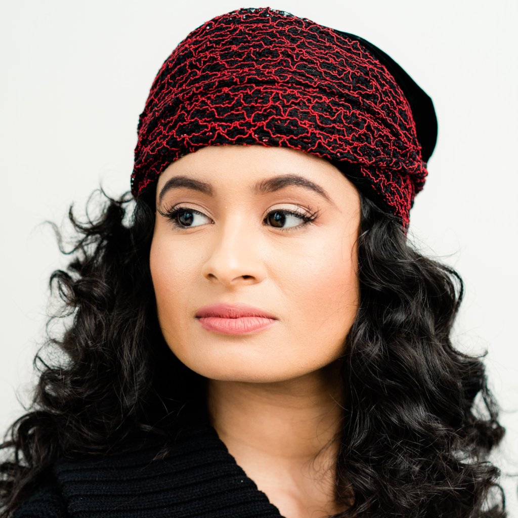 Turban: Monique | Black Velvet African Style Turban | Linda Christen Designs