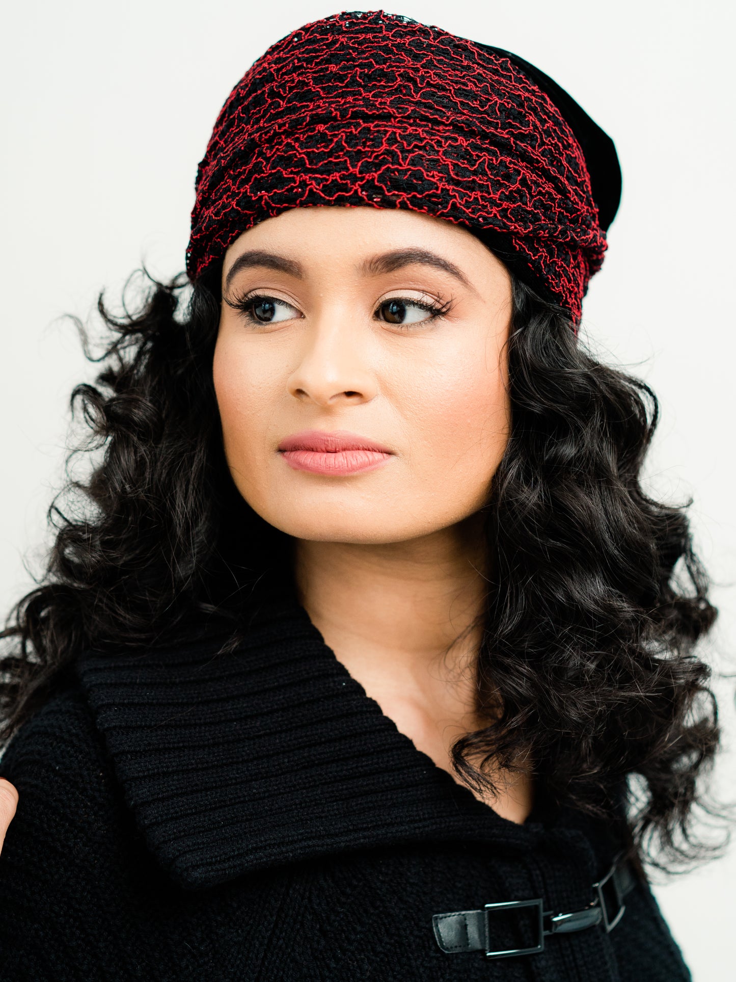 Turban: Monique | Black Velvet African Style Turban | Linda Christen Designs