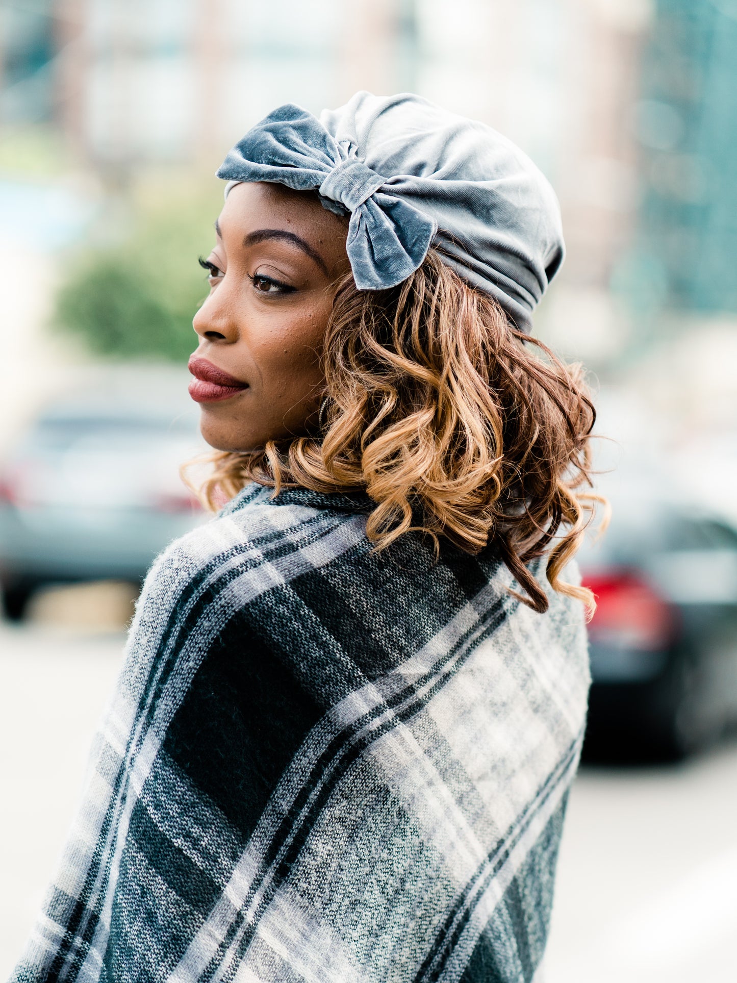 Turban: Zoe | Velvet Turban with Detachable Bow | Linda Christen Designs