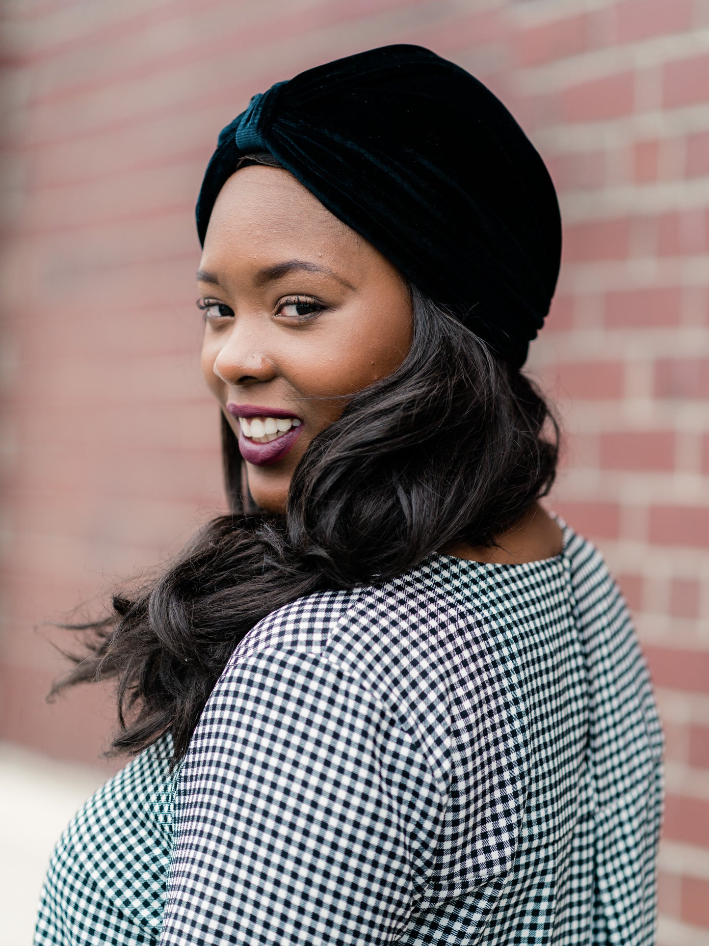 Turban: Zoe | Velvet Turban with Detachable Bow | Linda Christen Designs