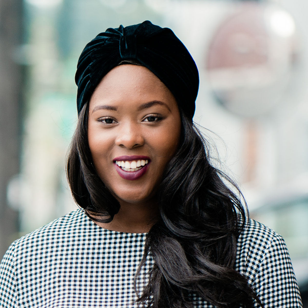 Turban: Zoe | Velvet Turban with Detachable Bow | Linda Christen Designs