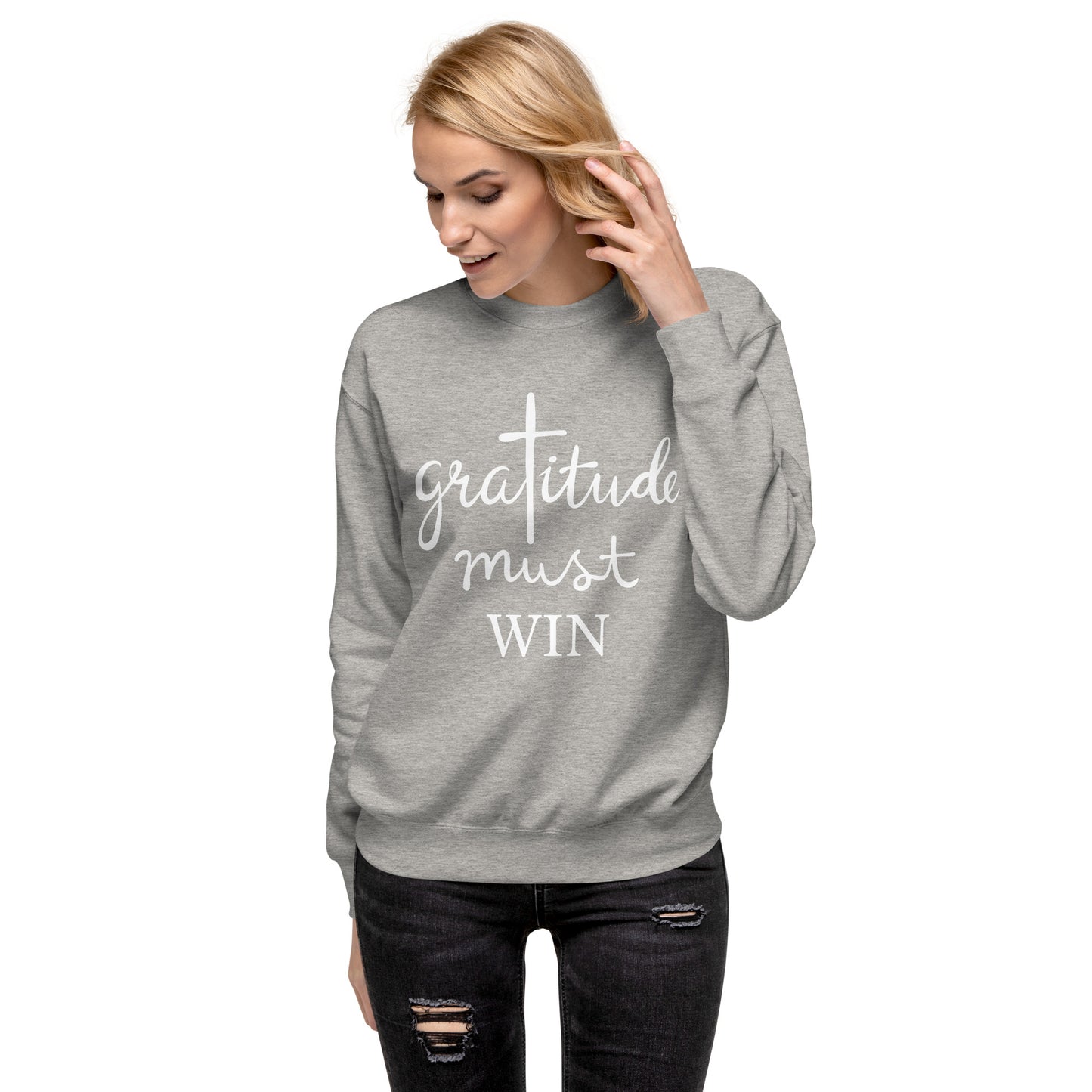 Inspire Me | Gratitude Must Win | Unisex Premium Sweatshirt