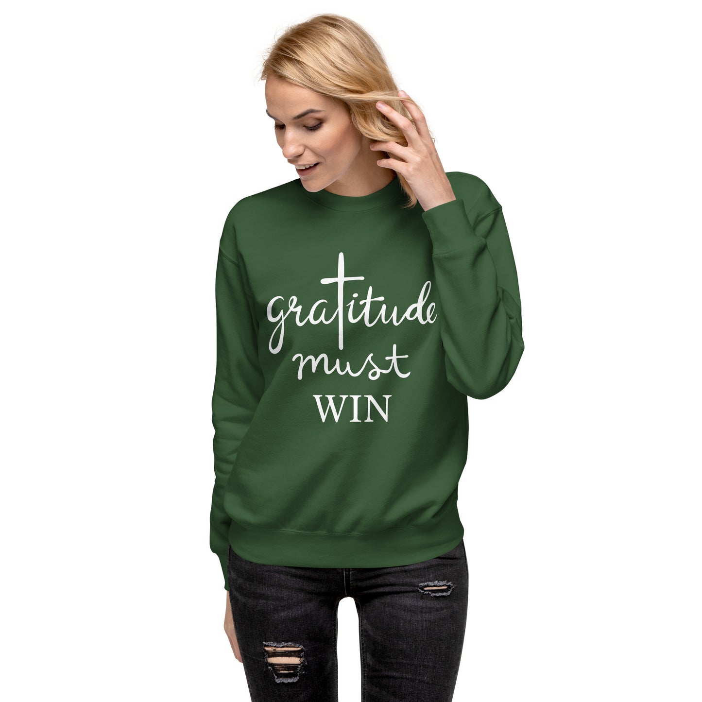 Inspire Me | Gratitude Must Win | Unisex Premium Sweatshirt
