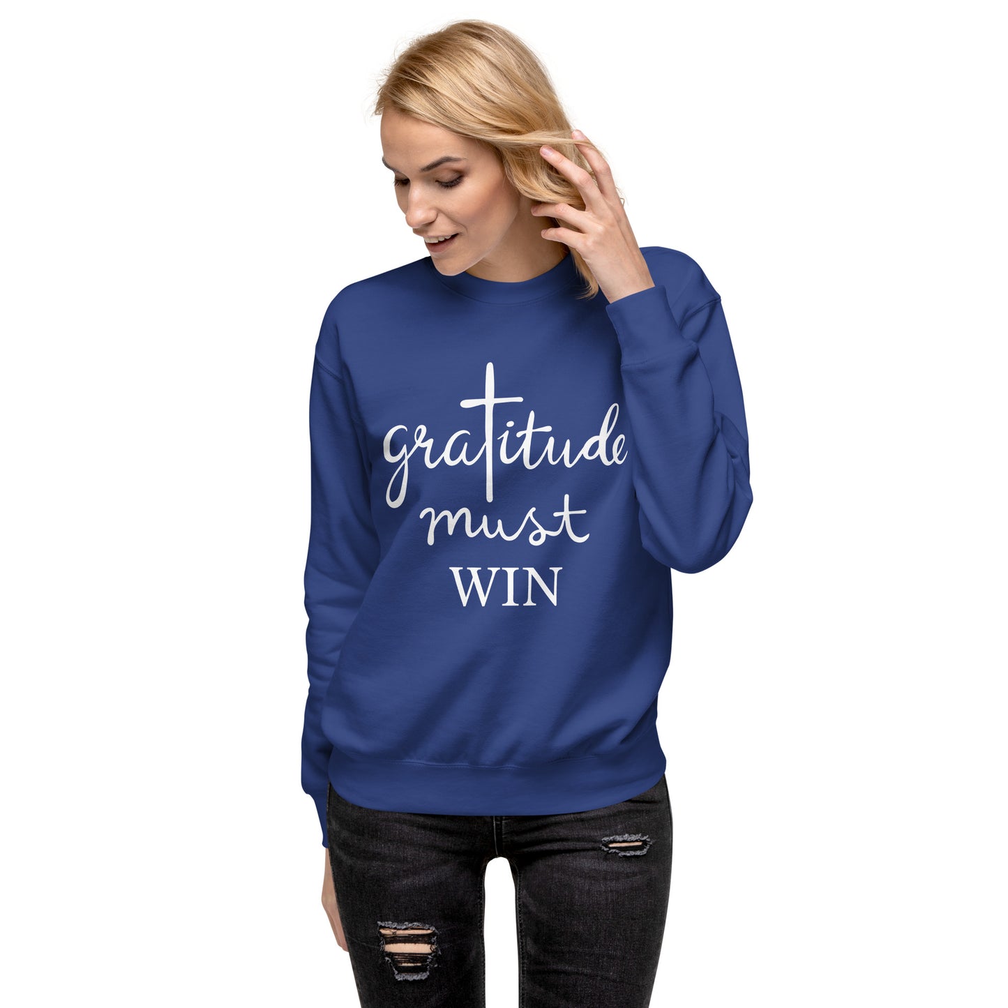 Inspire Me | Gratitude Must Win | Unisex Premium Sweatshirt