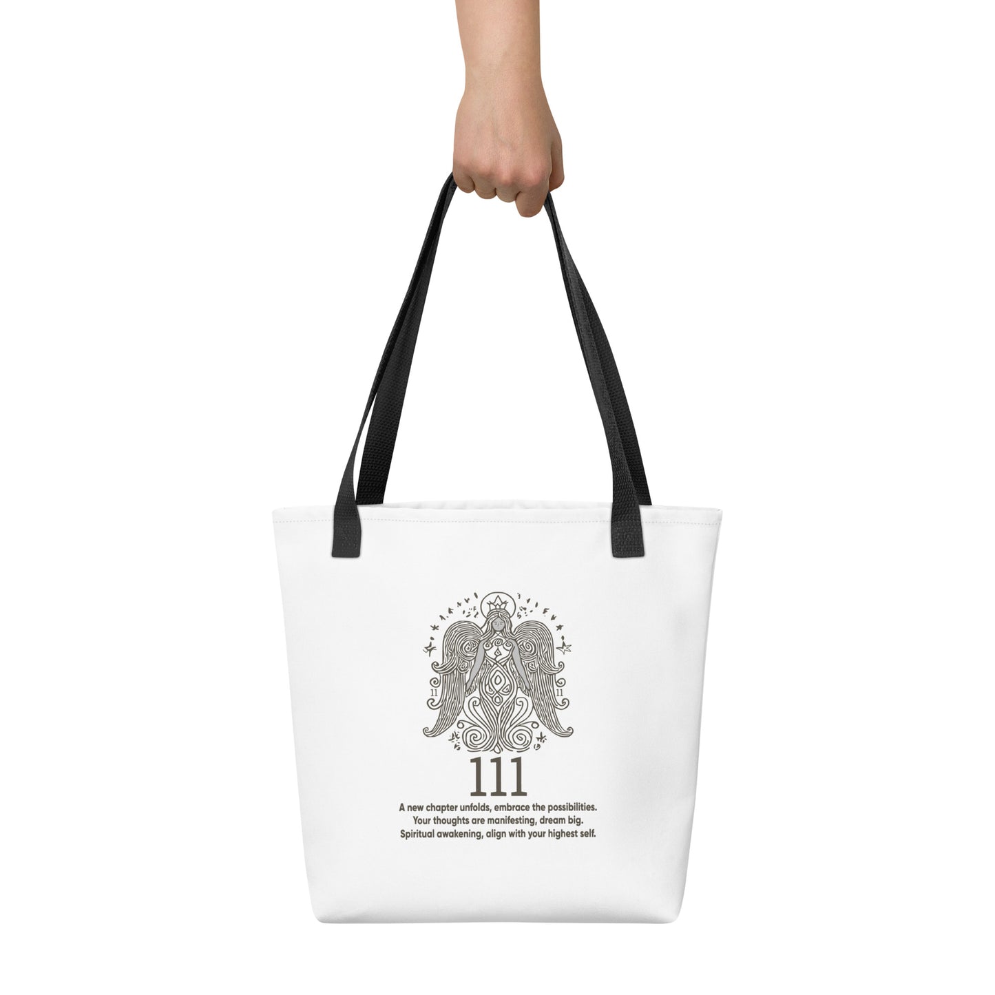 Angelic Collection/Angelic - Tote Bag/Angel Number 111 Message and Graphics