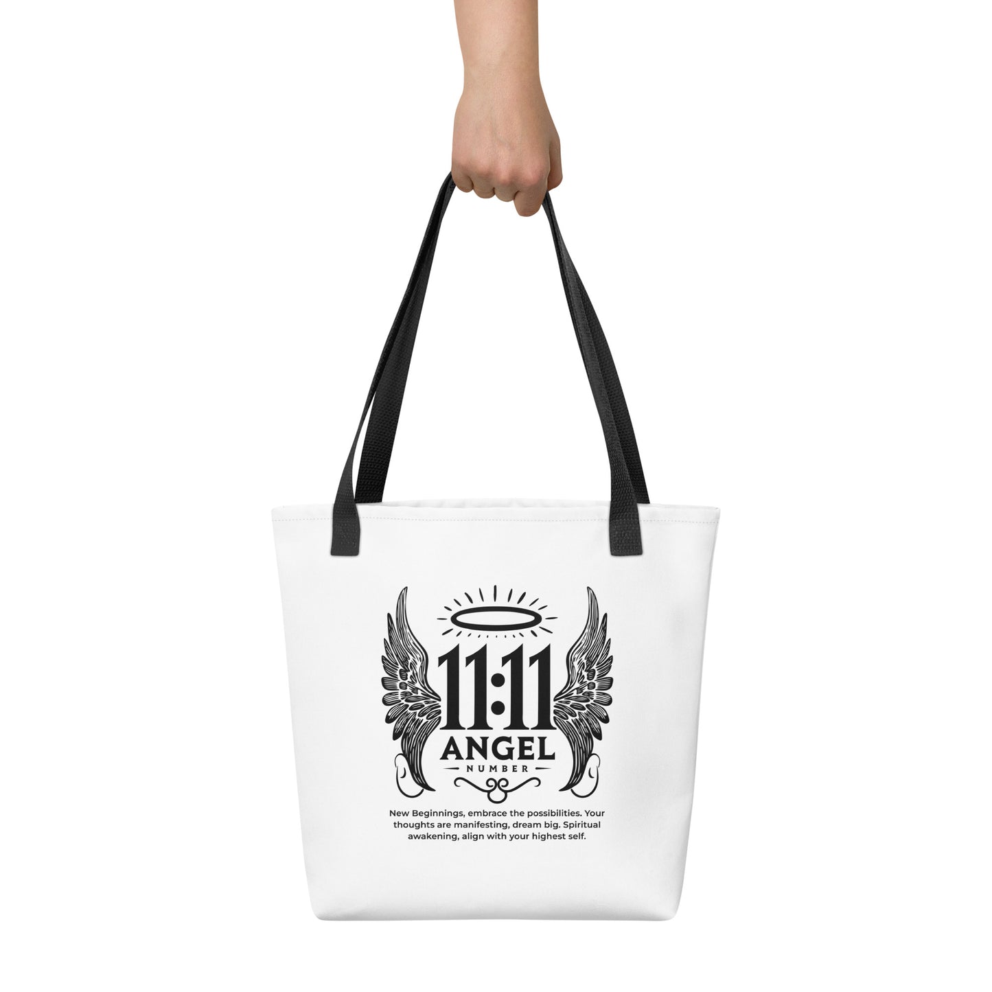 Angelic Collection/Angelic - Tote Bag/Angel Number 11:11 Message and Graphics