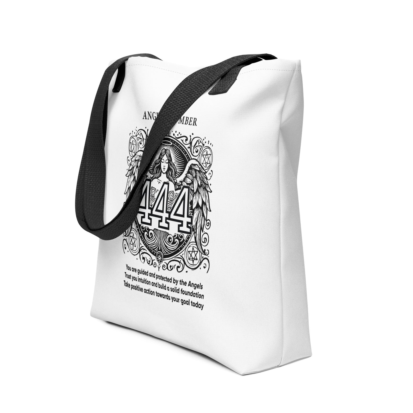 Angelic Collection/Angelic - Tote Bag/Angel Number 444 Message and Graphics