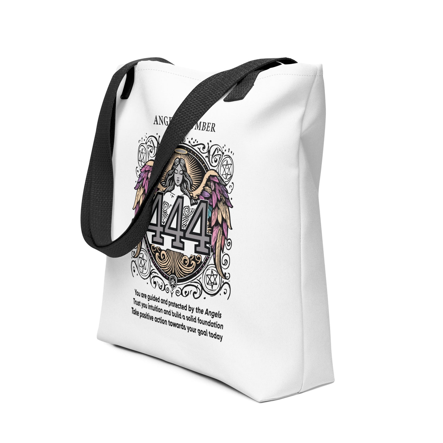 Angelic Collection/Angelic - Tote Bag/Angel Number 444 Message and Graphics