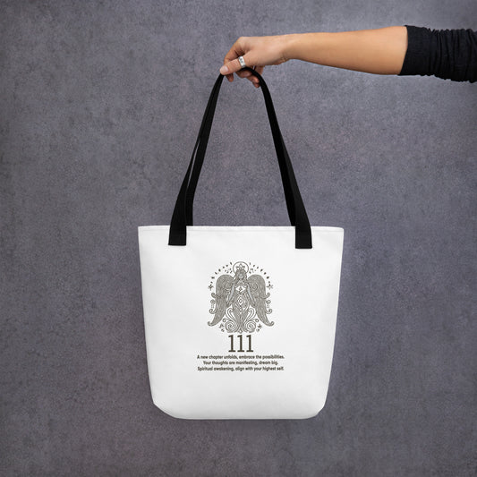 Angelic Collection/Angelic - Tote Bag/Angel Number 111 Message and Graphics