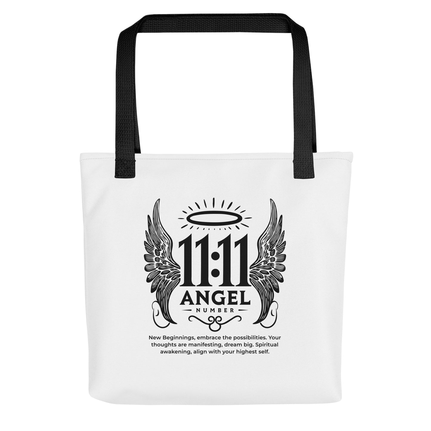 Angelic Collection/Angelic - Tote Bag/Angel Number 11:11 Message and Graphics