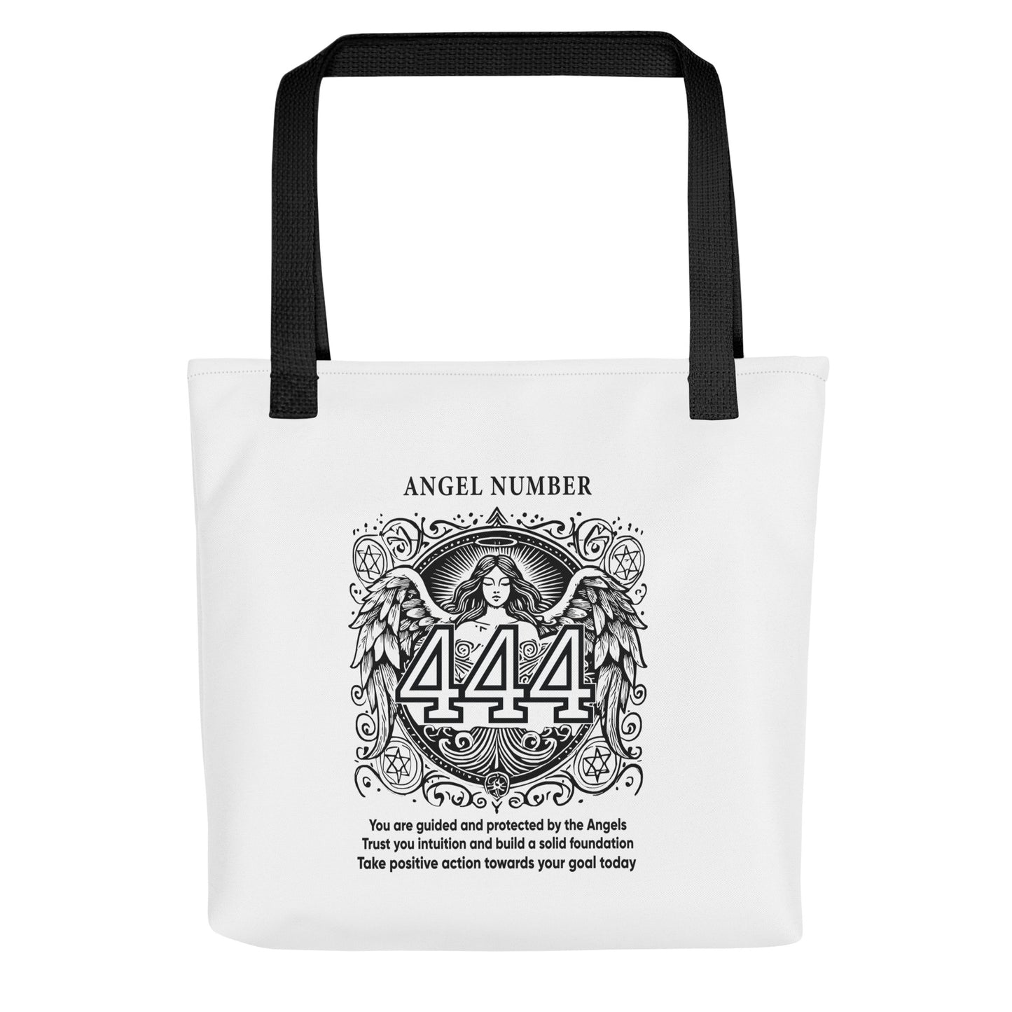 Angelic Collection/Angelic - Tote Bag/Angel Number 444 Message and Graphics