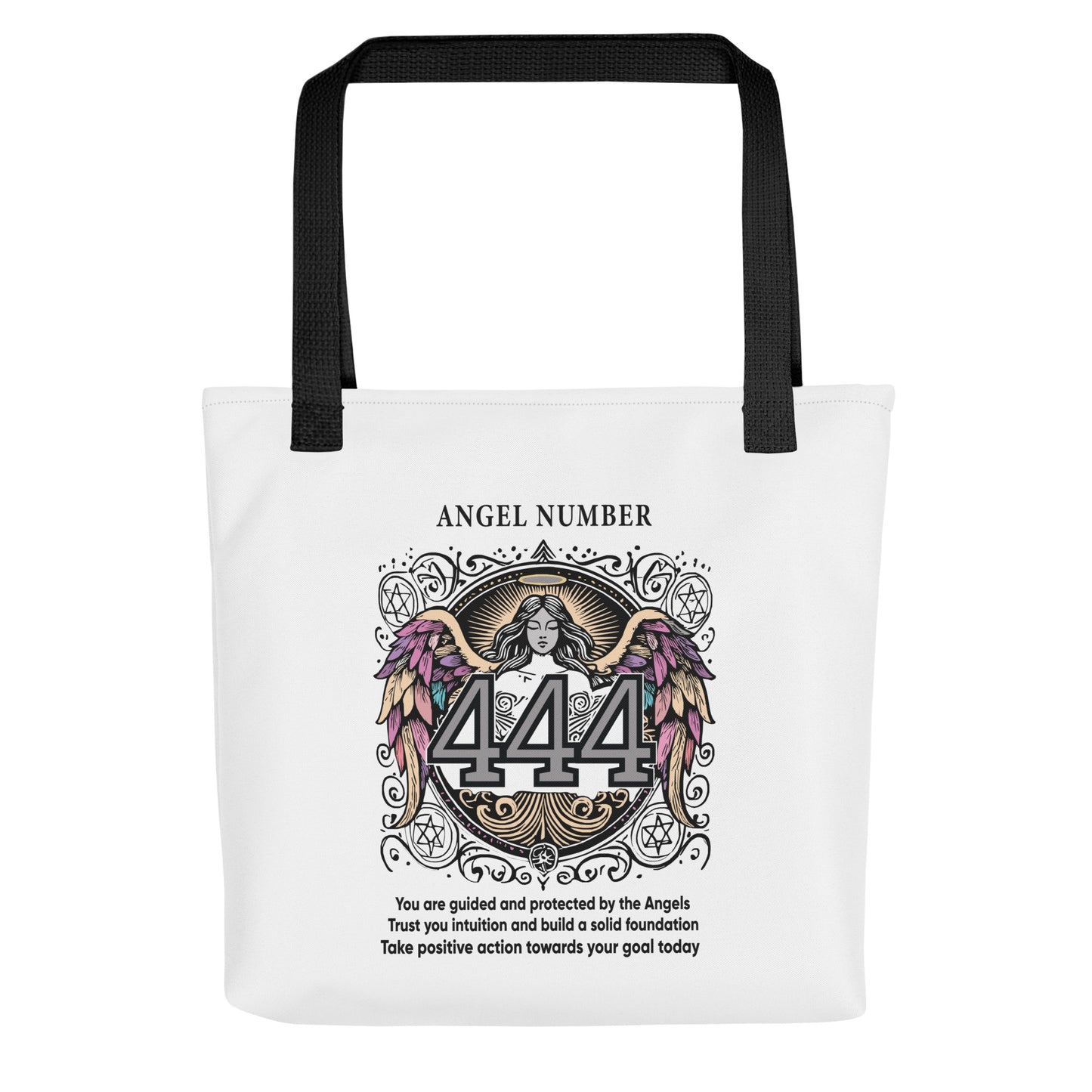 Angelic Collection/Angelic - Tote Bag/Angel Number 444 Message and Graphics