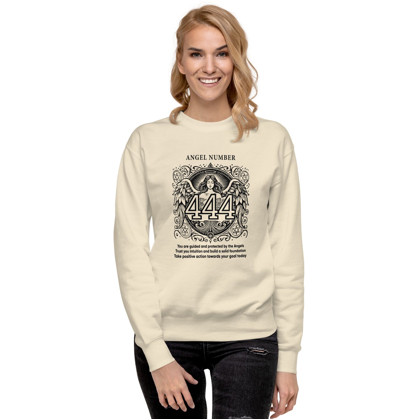 Angel Collection / Angelic - Unisex Sweatshirt / Angel Number 444 Message & Graphics