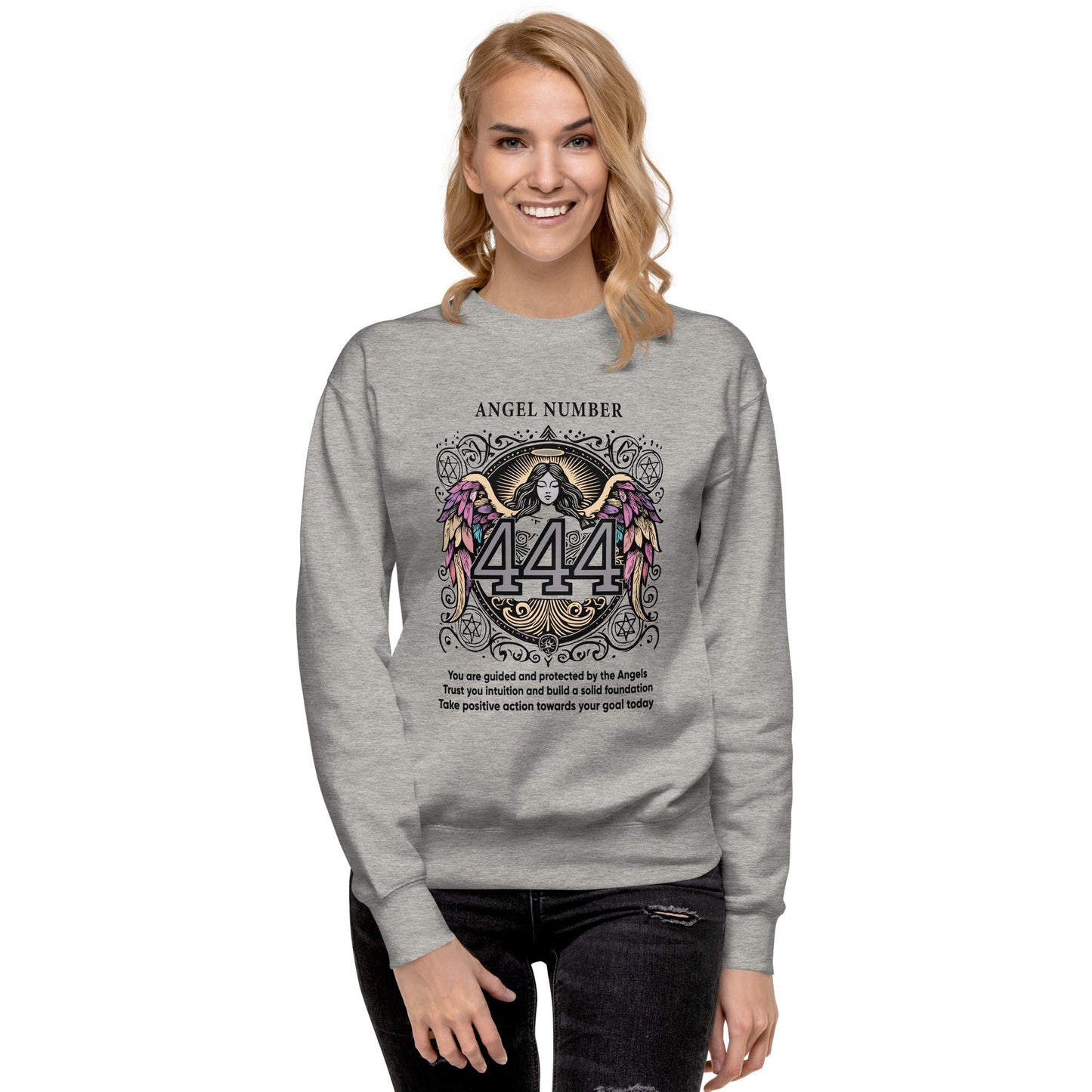 Angel Collection / Angelic - Unisex Sweatshirt / Angel Number 444 Message & Graphics