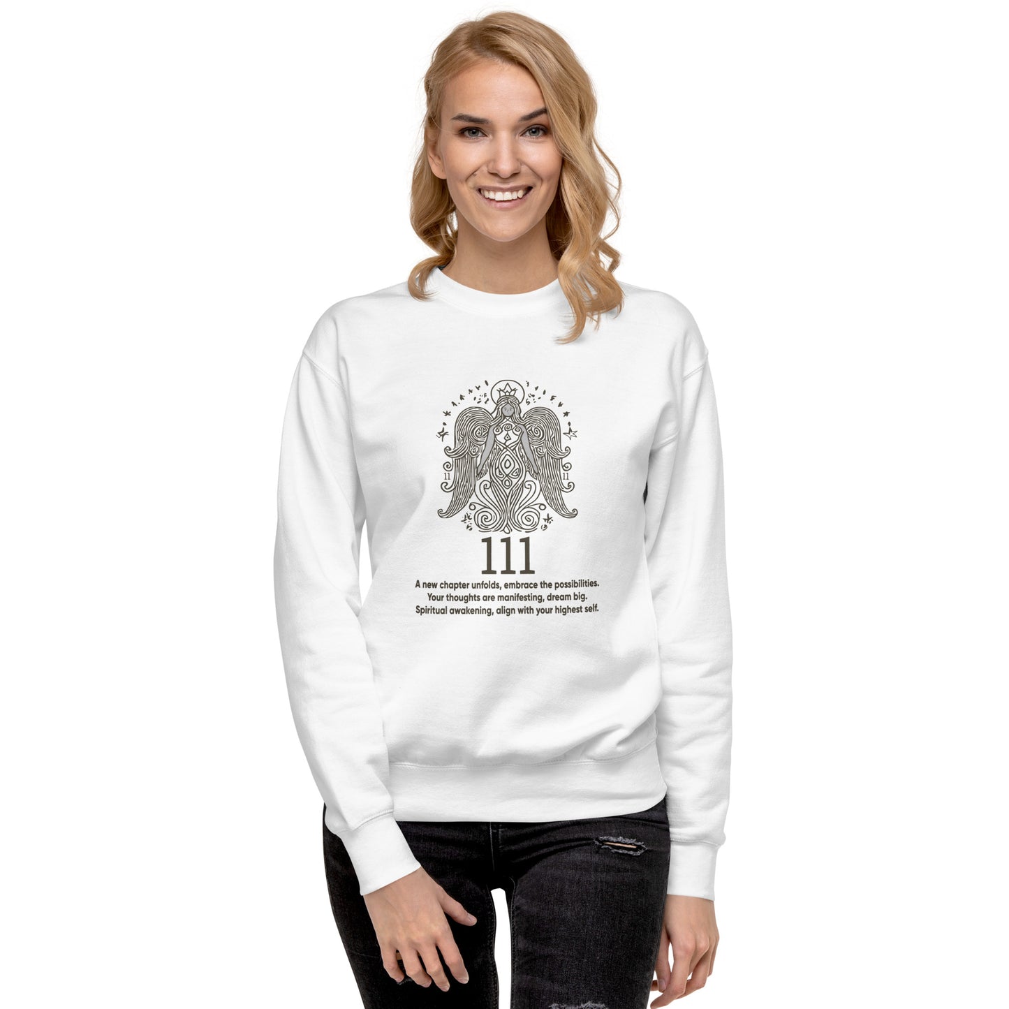 Angel Collection / Angelic - Unisex Sweatshirt / Angel Number 111 Message & Graphics