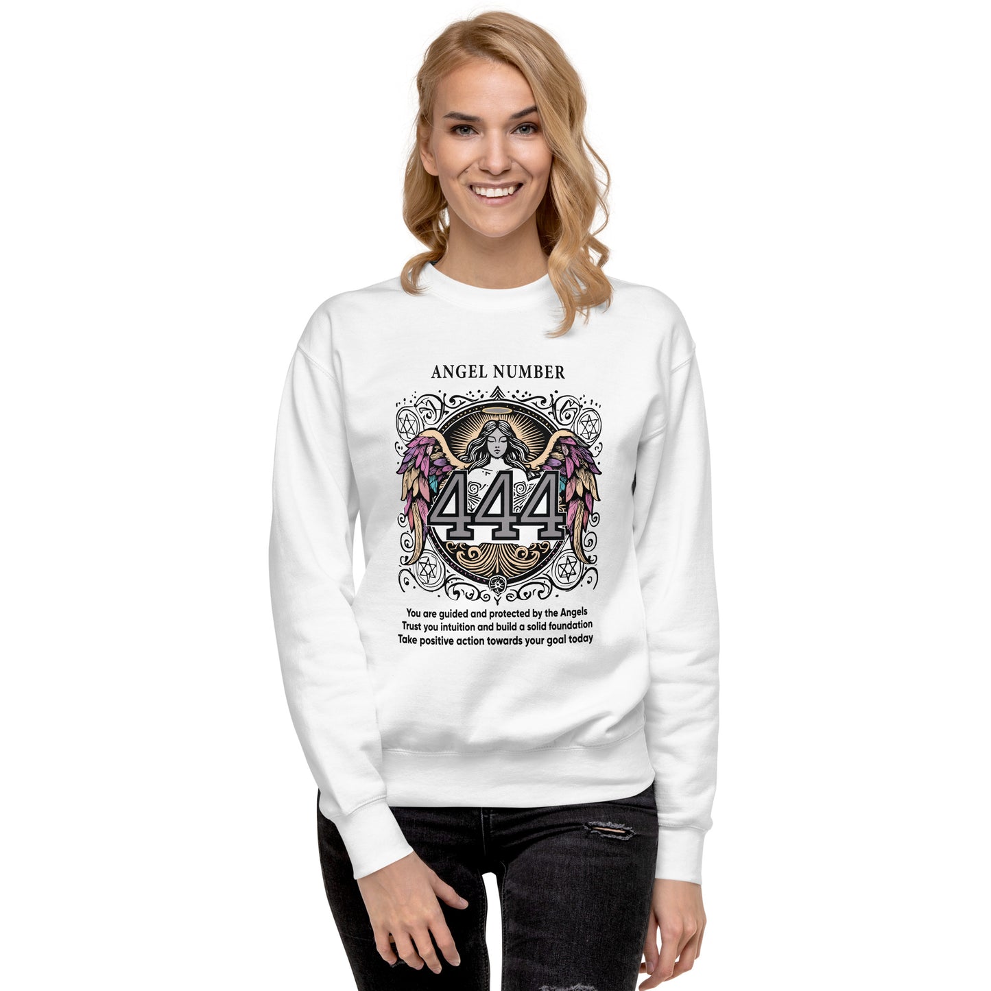 Angel Collection / Angelic - Unisex Sweatshirt / Angel Number 444 Message & Graphics