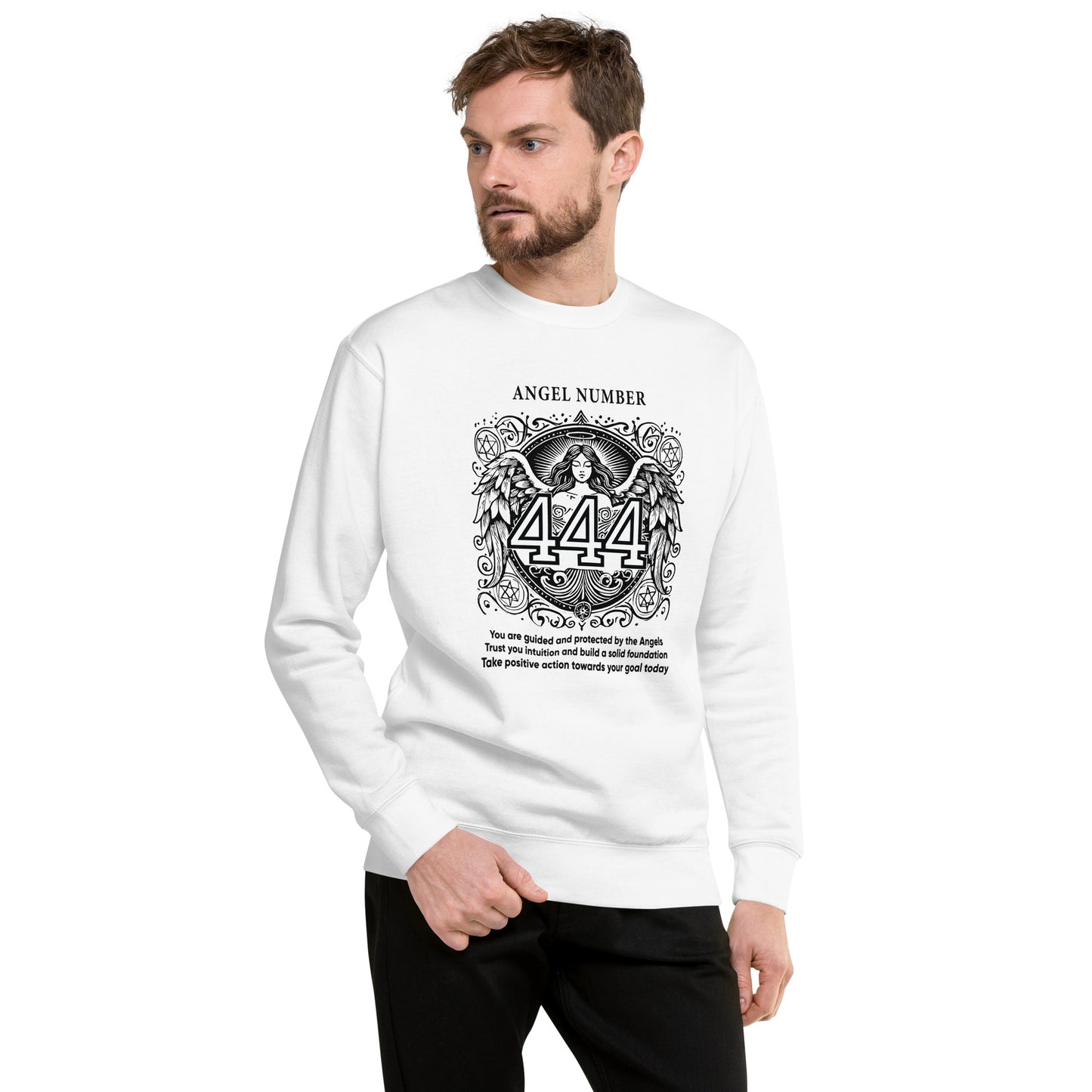 Angel Collection / Angelic - Unisex Sweatshirt / Angel Number 444 Message & Graphics