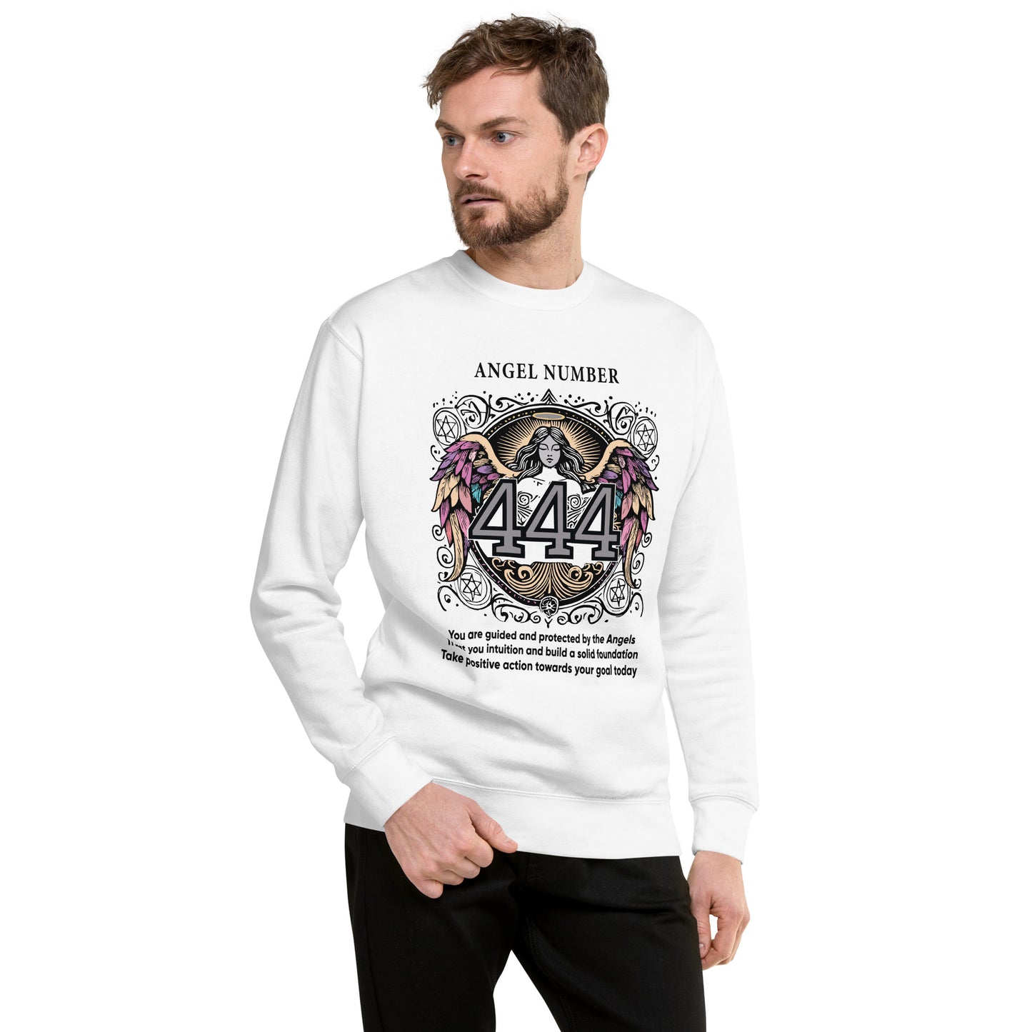 Angel Collection / Angelic - Unisex Sweatshirt / Angel Number 444 Message & Graphics