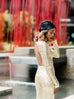 Turban Head Wrap - Satin-Lined Black Sequin Half Wrap | Bridgette