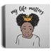 Girls Canvas Wall Art | Beautiful Me | Infinity | My Life Matters | Gold Crown