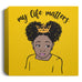 Girls Canvas Wall Art | Beautiful Me | Infinity | My Life Matters | Gold Crown