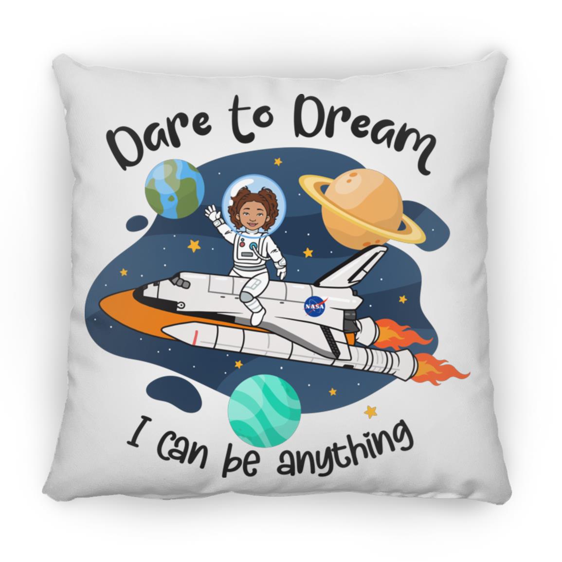 Girls Throw Pillows | Rocket Girl | Dare to Dream