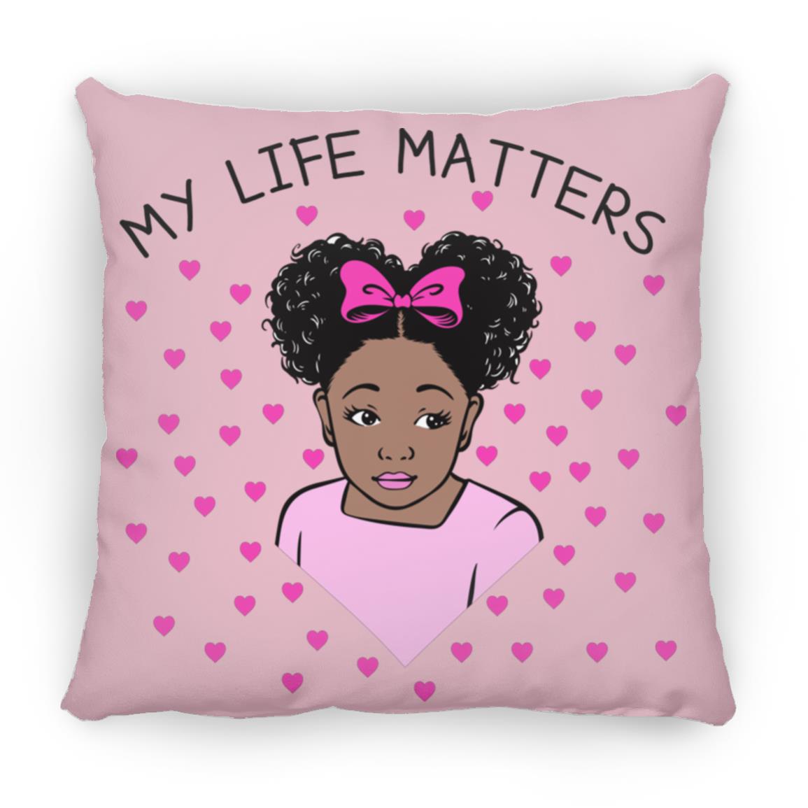 Girls Throw Pillows | Beautiful Me | Infinity | My Life Matters | Pink Bow | Little Pink Hearts