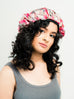 Bonnet: Ellie | Rosie Pink Floral Satin Bonnet | Linda Christen Designs