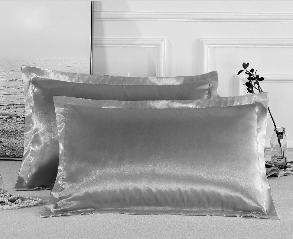 Charmeuse Satin Pillowcases | Gray | One Pair