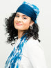 Head Scarf: Margaux | Blue & White Floral Sheer Head Scarf | Linda Christen Designs