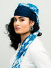 Head Scarf: Margaux | Blue & White Floral Sheer Head Scarf | Linda Christen Designs