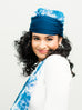 Head Scarf: Margaux | Blue & White Floral Sheer Head Scarf | Linda Christen Designs