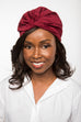 Chic Crimson Satin-Lined Turban | Royale